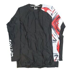Men's LaFroi XXL Long Sleeve Rash Guard Shirt Black/Red/White Graphic Print
